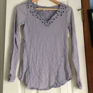 Free People Lilac Cutout Top